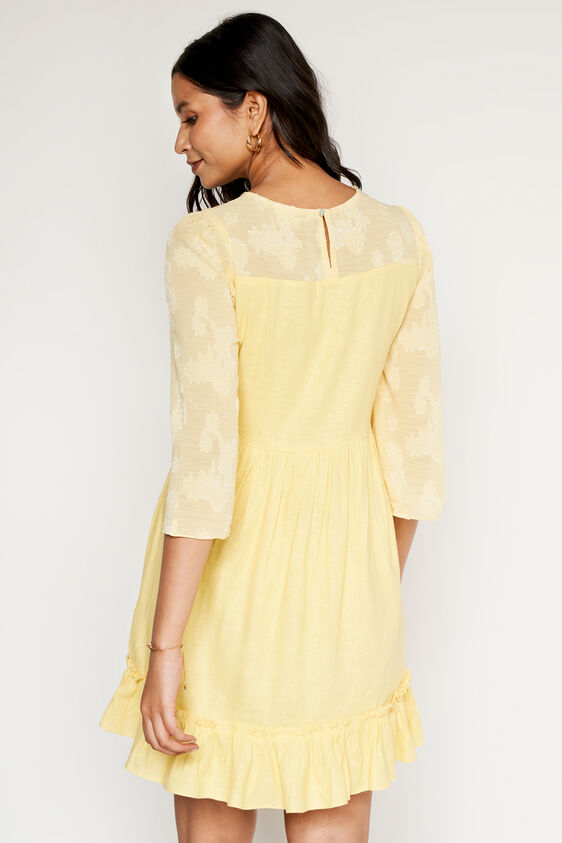Lemon Solid Flared Dress, Lime Green, image 5