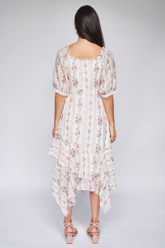 6 - White Floral Asymmetric Dress, image 6