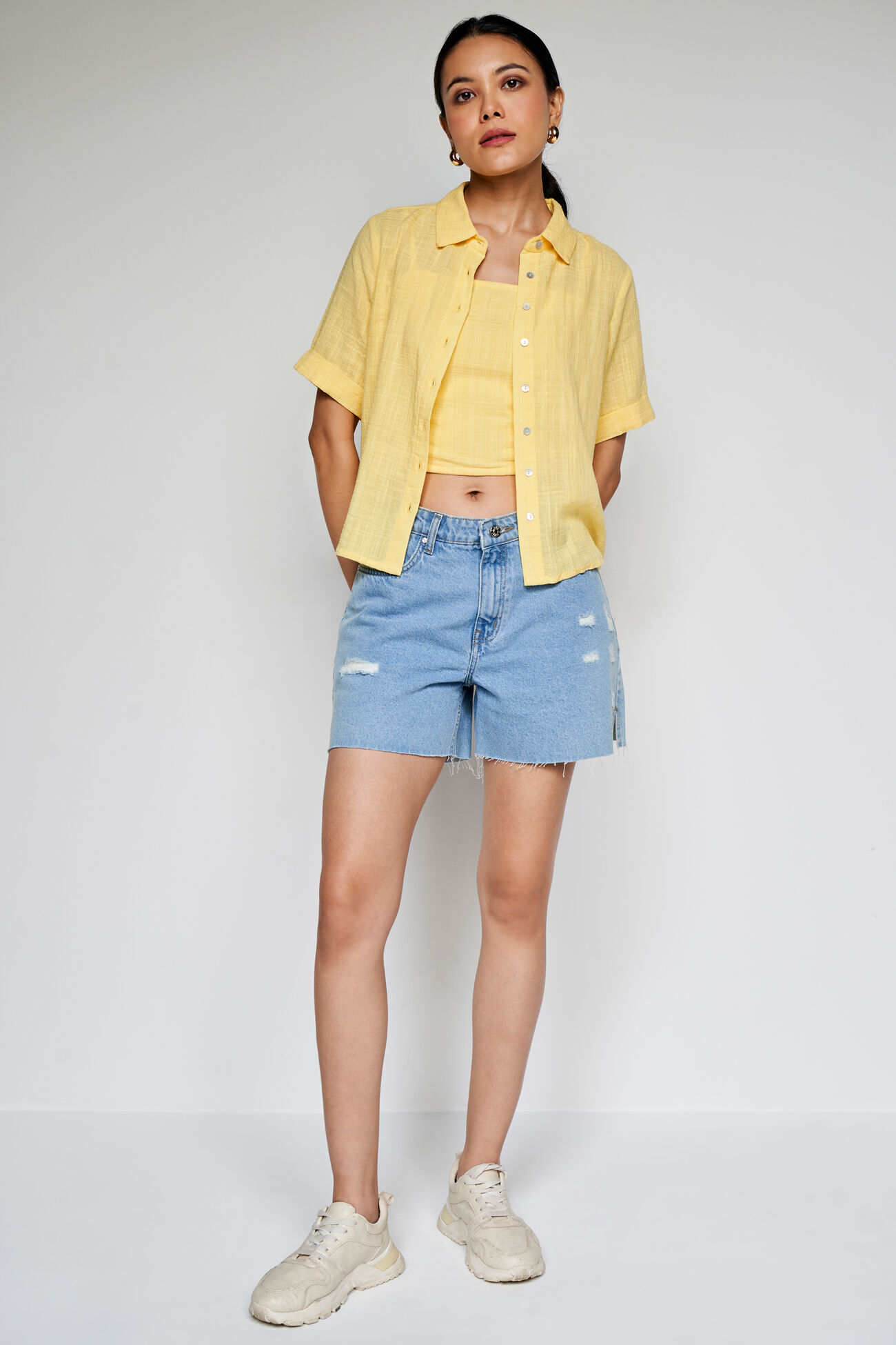 Daffodil Shirt Style Top, Yellow, image 3