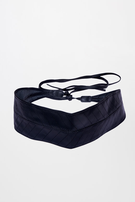 Black Polyurethane Belt, Black, image 1