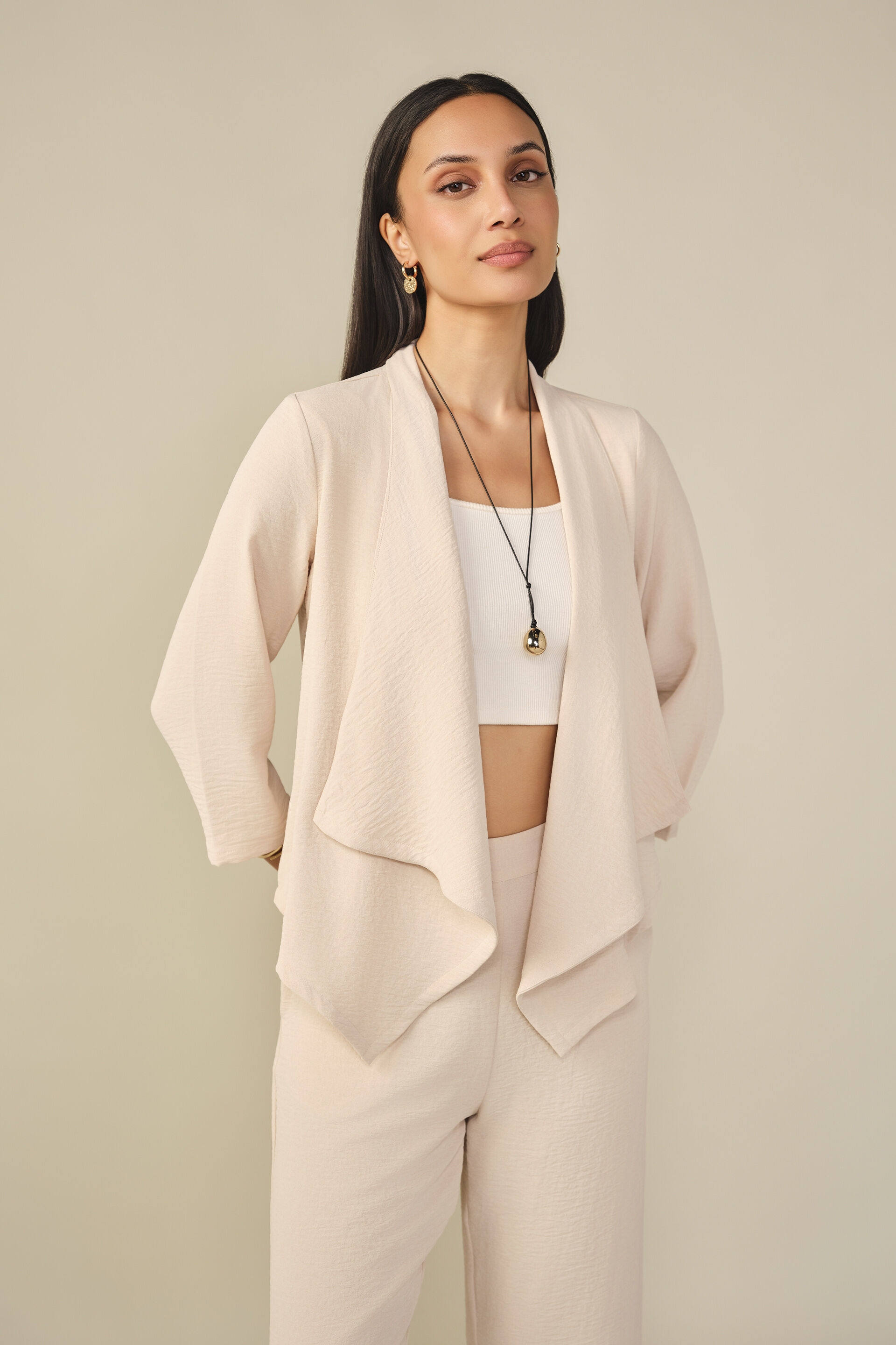 Solid Shrug in Ivory, Ivory, image 1