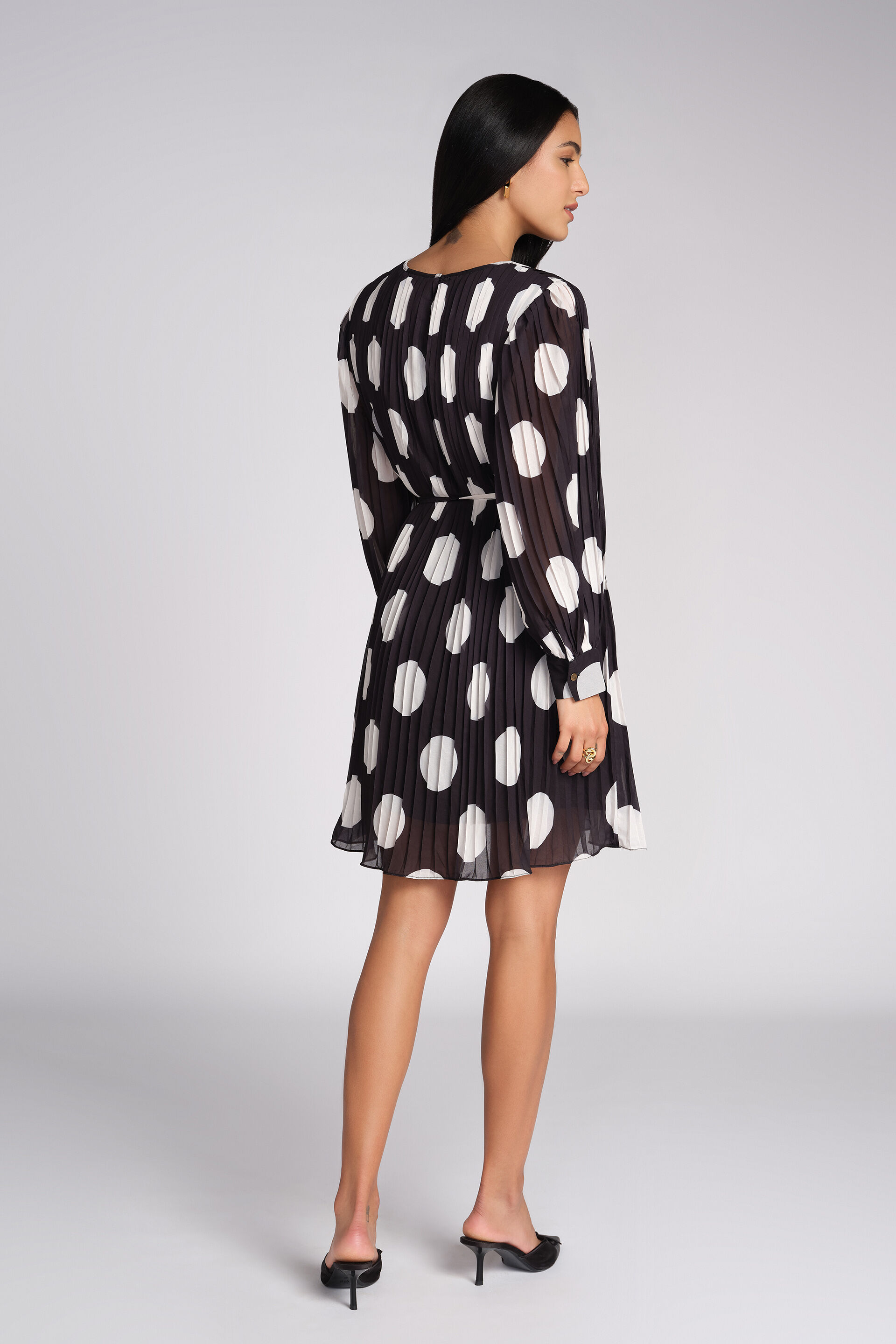 The Retro Polka Dress, Black, image 7