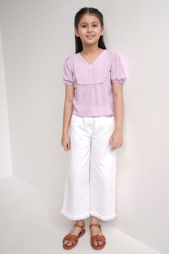 Lilac Solid Short Sleeves Top, Lilac, image 3