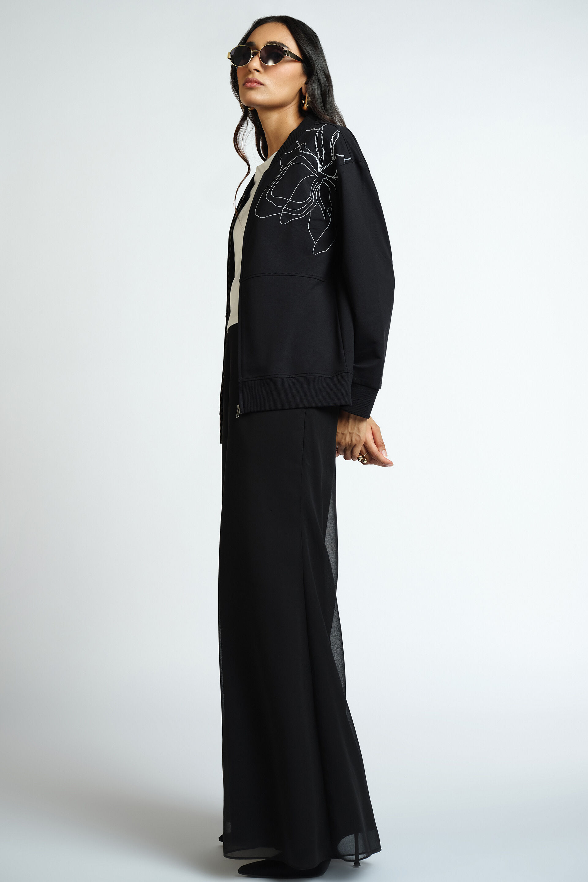 Blair Black Cotton Jacket, Black, image 3