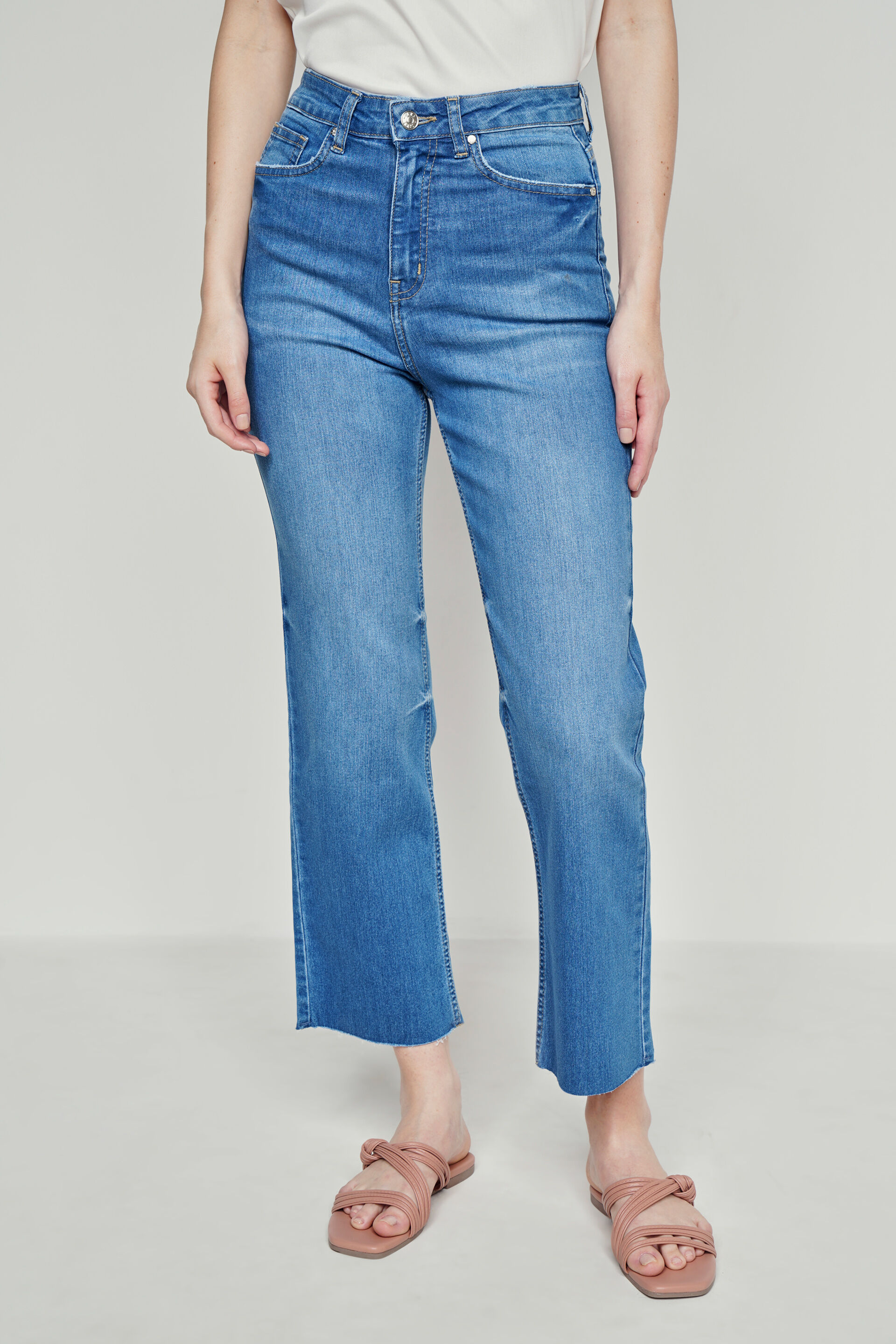 Medium Blue Solid Straight Bottom, Blue, image 1