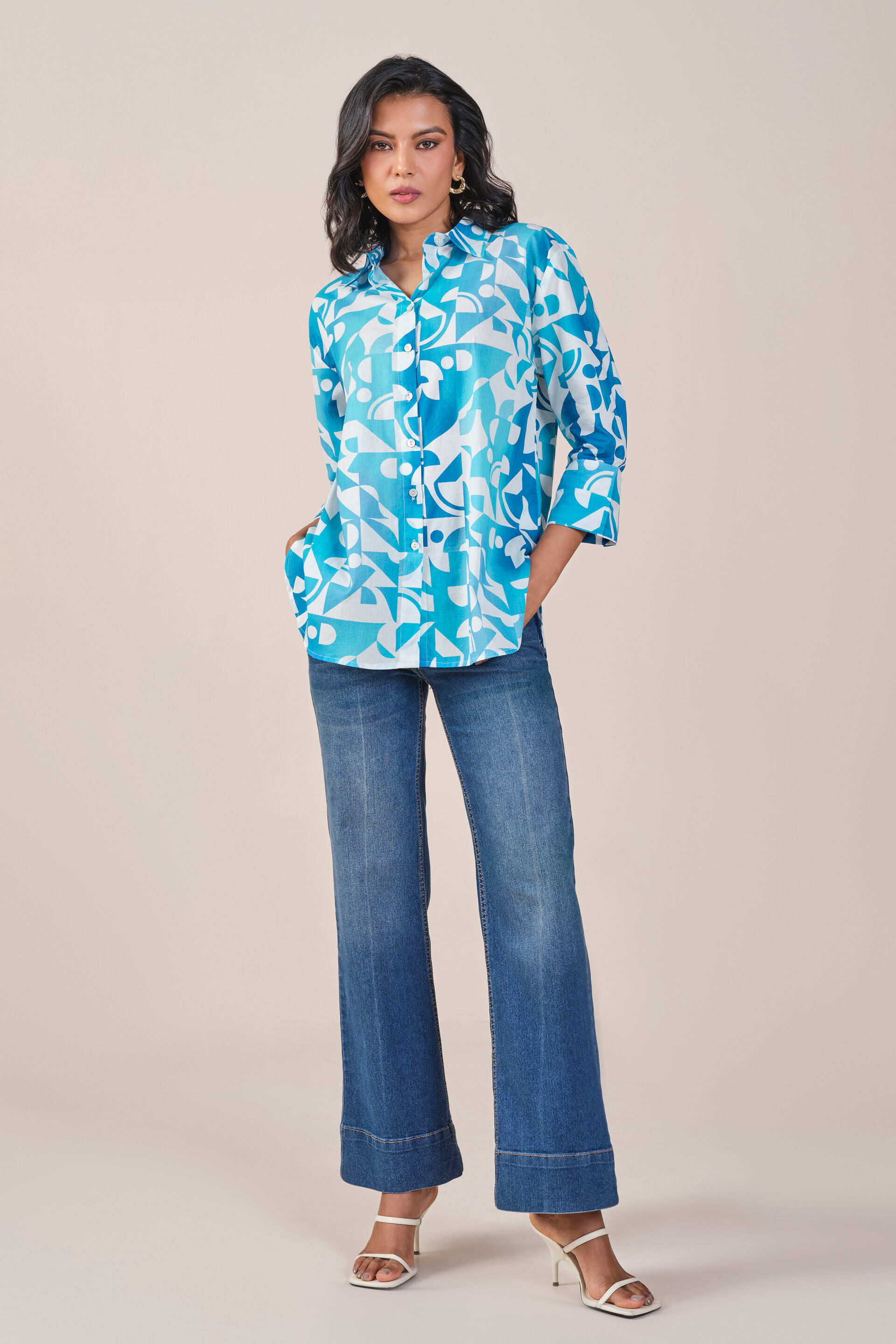 Maze Shirt, Blue, image 2