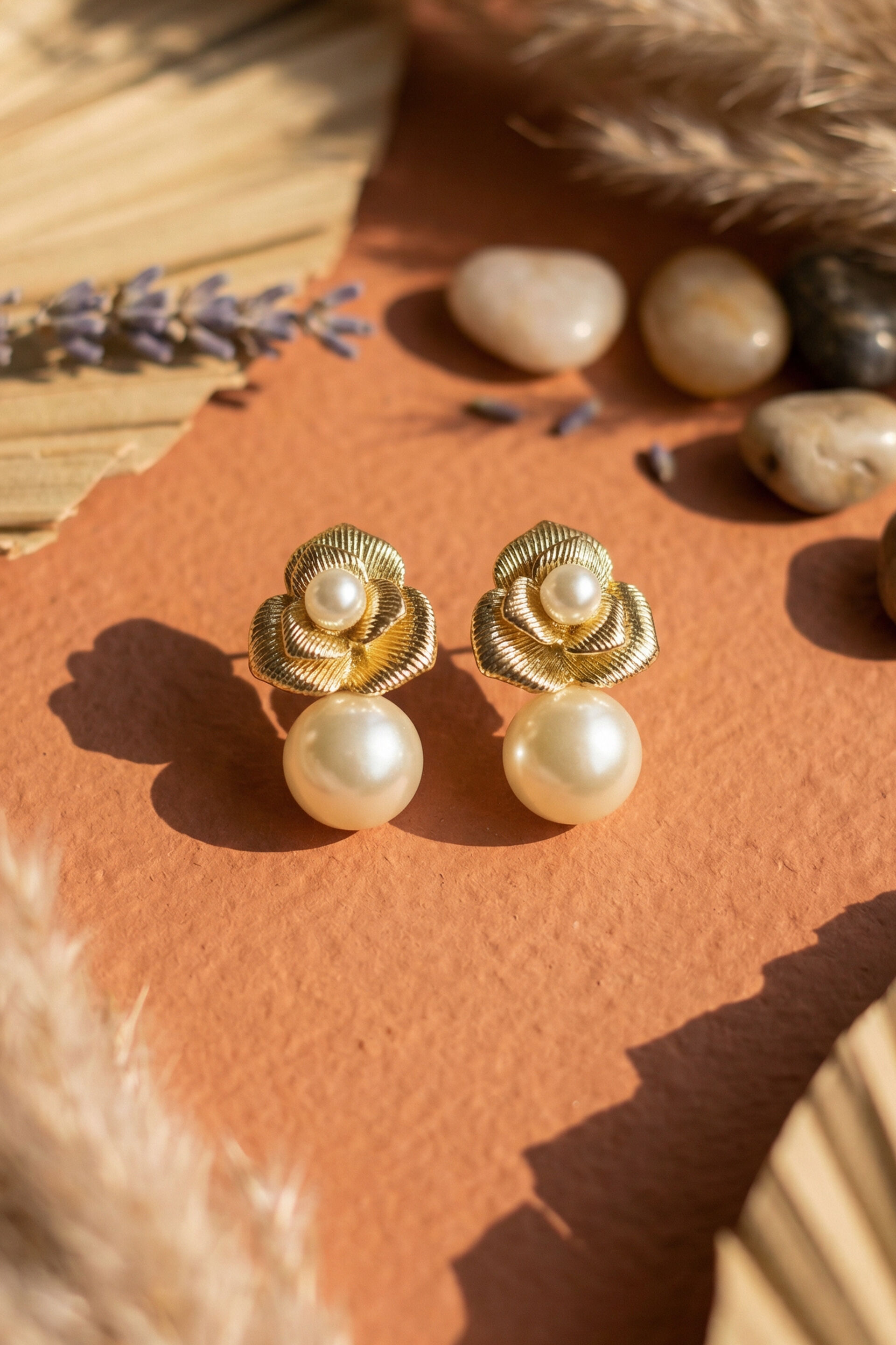 Golden Rose Drop Earrings, , image 2