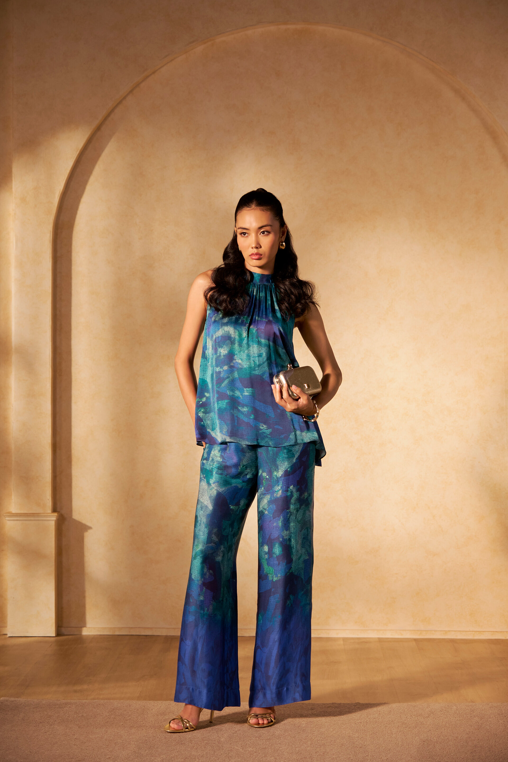 Mediterranean Dreams Viscose Two-Piece Set, Blue, image 1