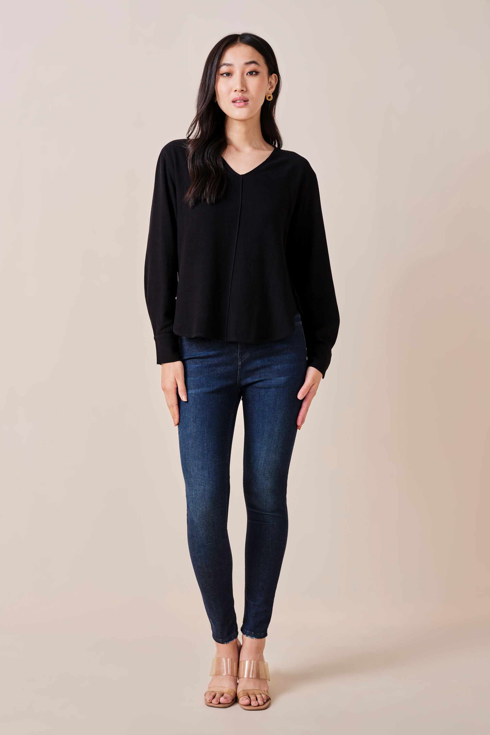 Reyna Rayon-blend Top, Black, image 2