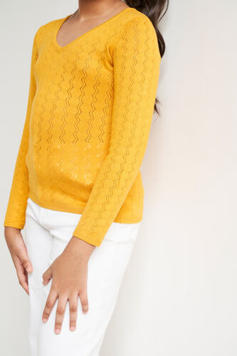 Yellow Solid Straight Top, Yellow, image 4