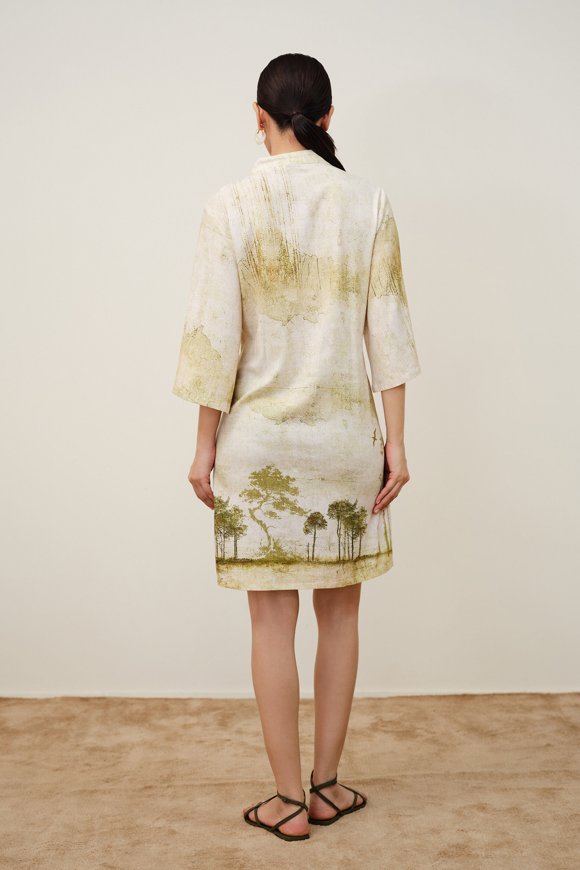 Safari Day Linen Dress, Green, image 6