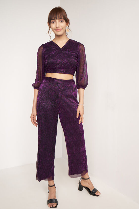 Purple Solid Flared Set, Purple, image 4