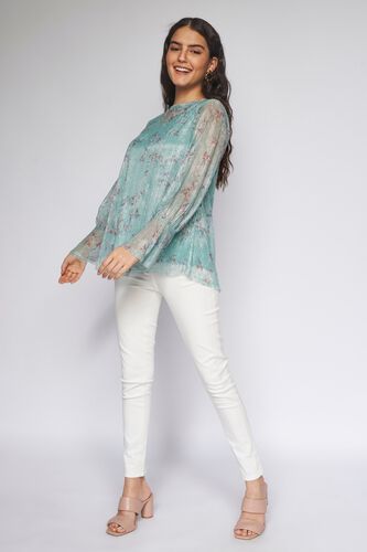 4 - Mint Floral Straight Top, image 4