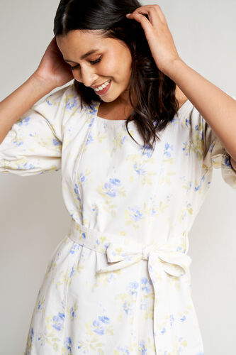 White Floral Summer Dress, White, image 6