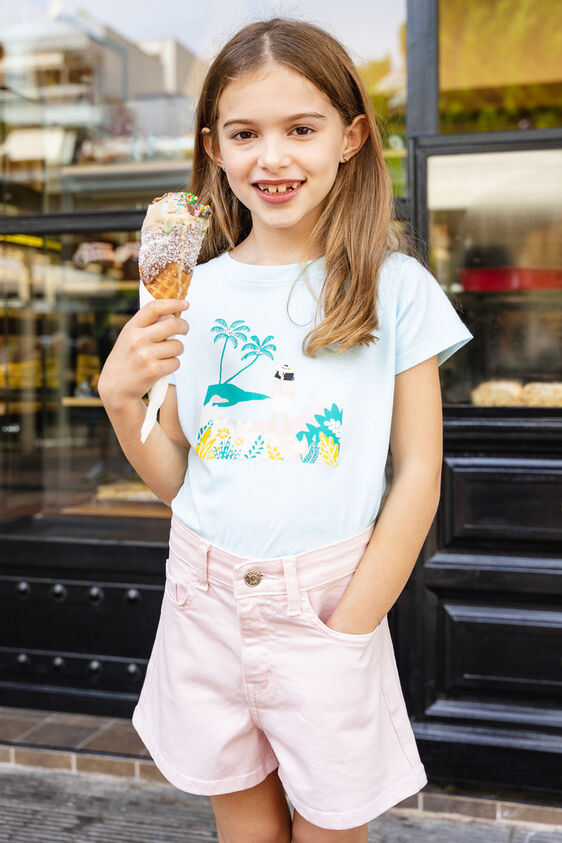 1 - Light Pink Solid Straight Shorts, image 1
