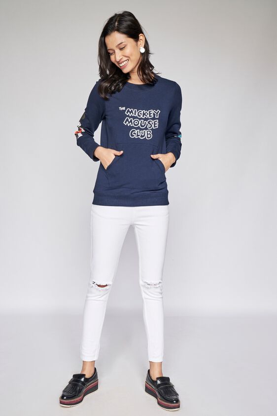 2 - Navy Graphic Sweater Top, image 2