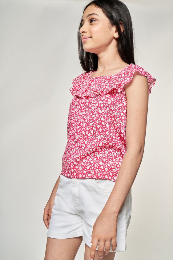 3 - Pink Floral Printed A-Line Top, image 3