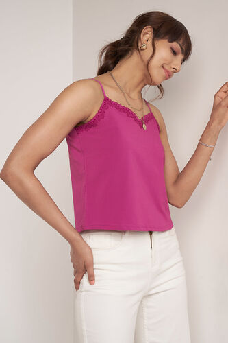 Pink Solid Straight Top, Pink, image 1