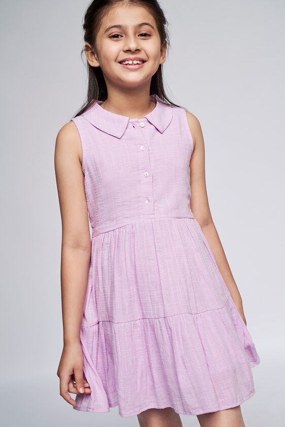5 - Lilac Self Design Flounce Dress, image 5