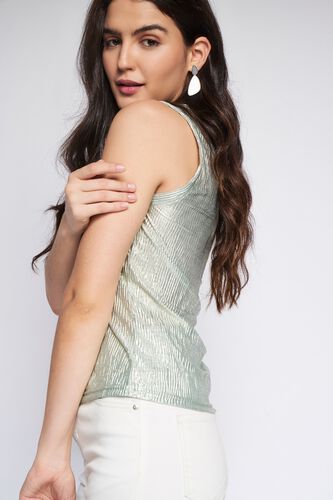 1 - Aqua Foil Print Straight Top, image 1