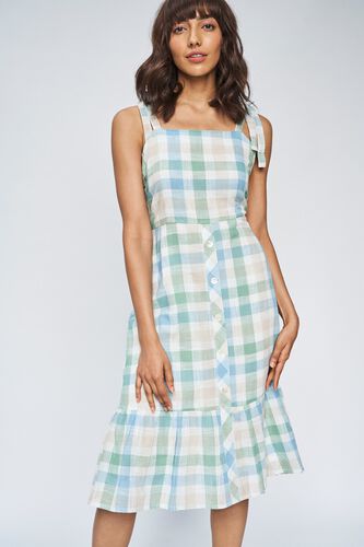 6 - Multi Color Self Design Fit And Flare Dress, image 6