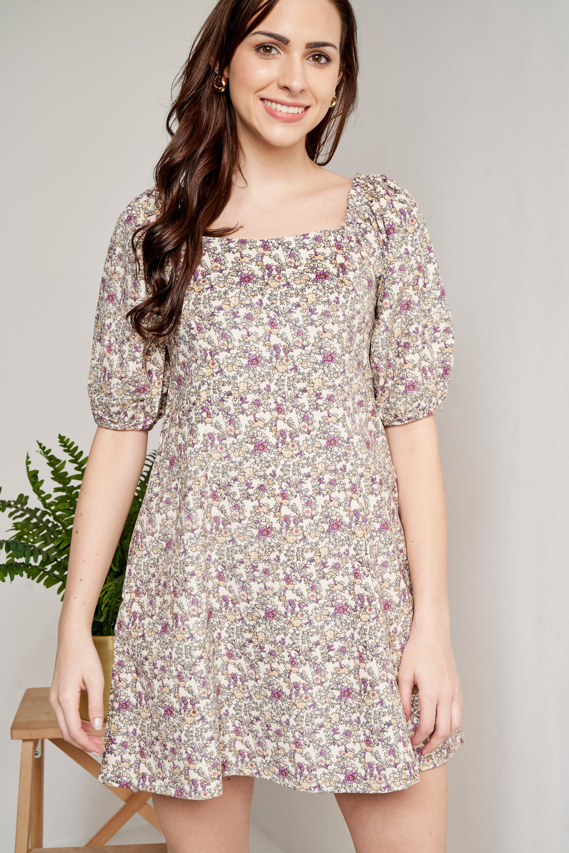 Multi Flared Floral Dress, Multi Color, image 3