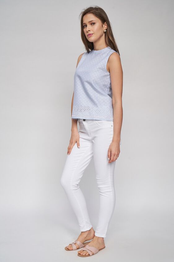 2 - Blue Polka Dots Embroidered Top, image 2