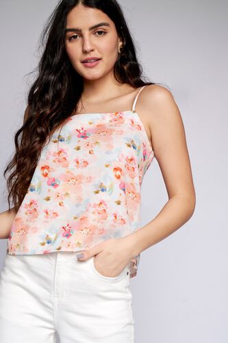 1 - White Floral Straight Top, image 1