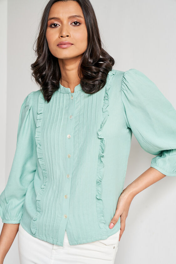 Sage Green Solid Straight Top, Sage Green, image 3