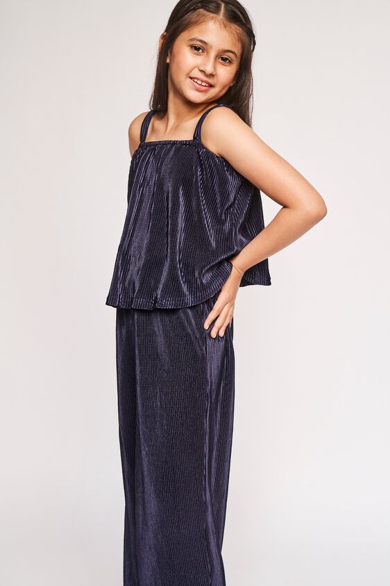 Navy Blue Solid Straight Set, Navy Blue, image 3