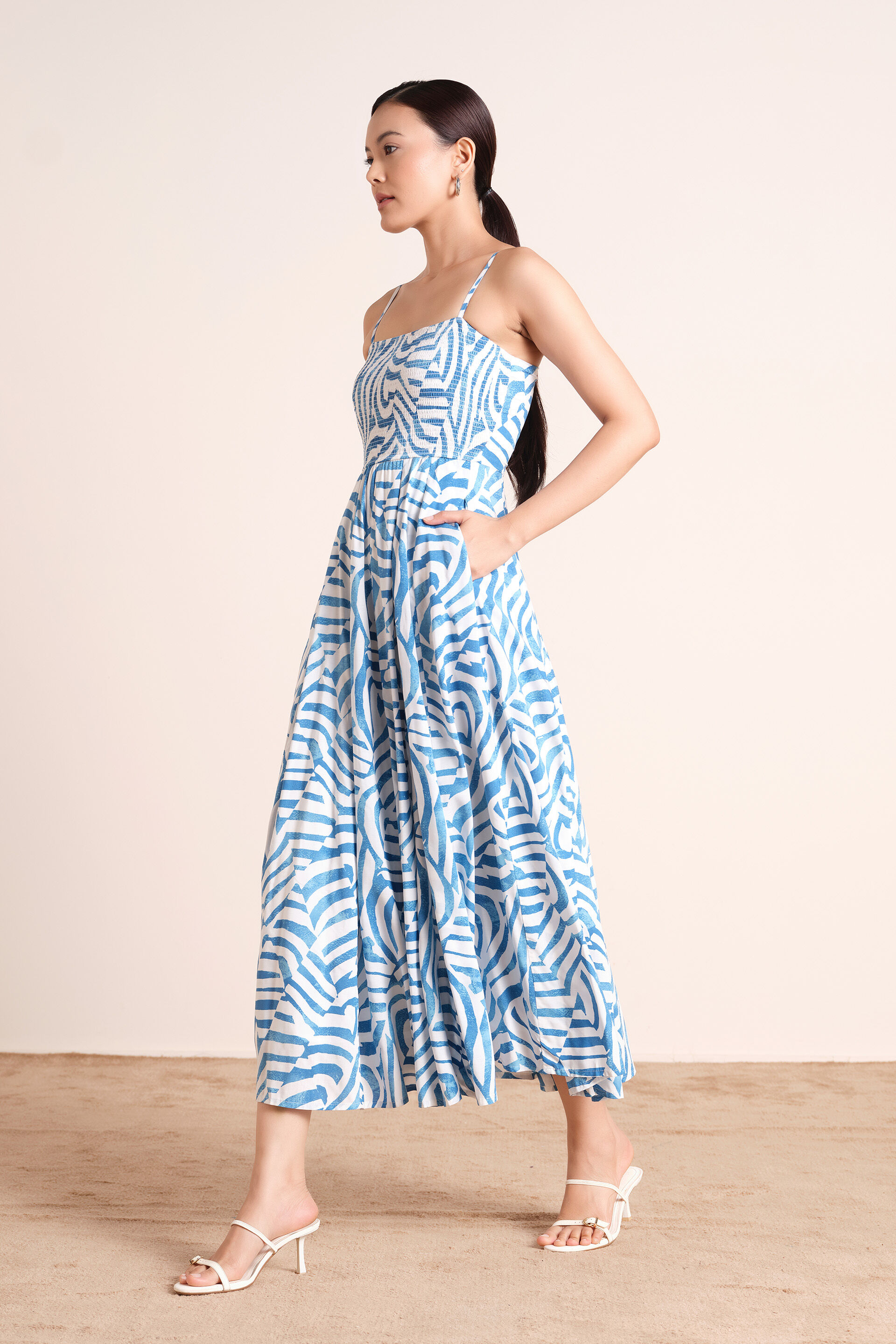 Claudine Modal Midi Dress, White, image 5