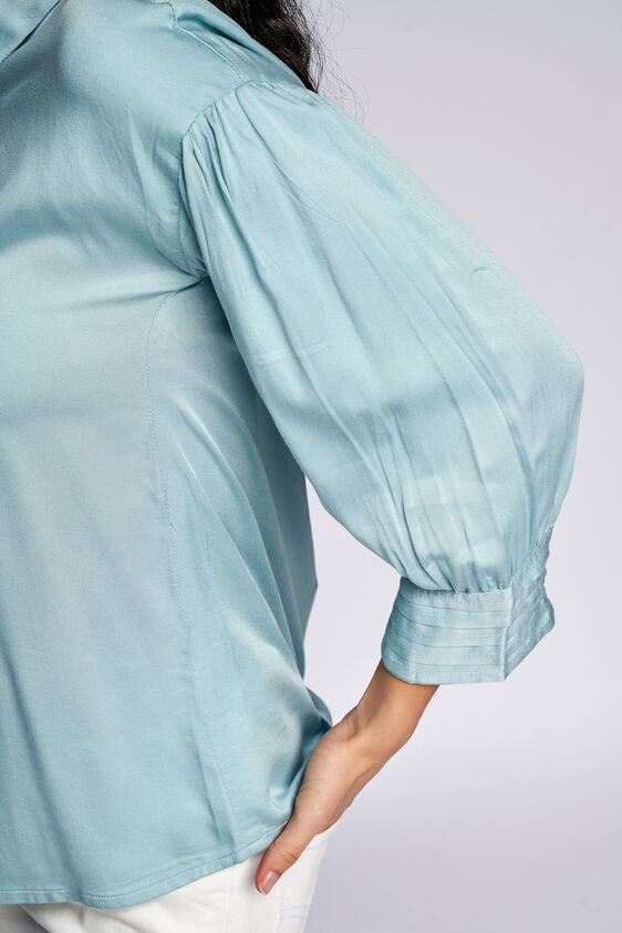 Sage Green Solid Curved Top, Sage Green, image 3