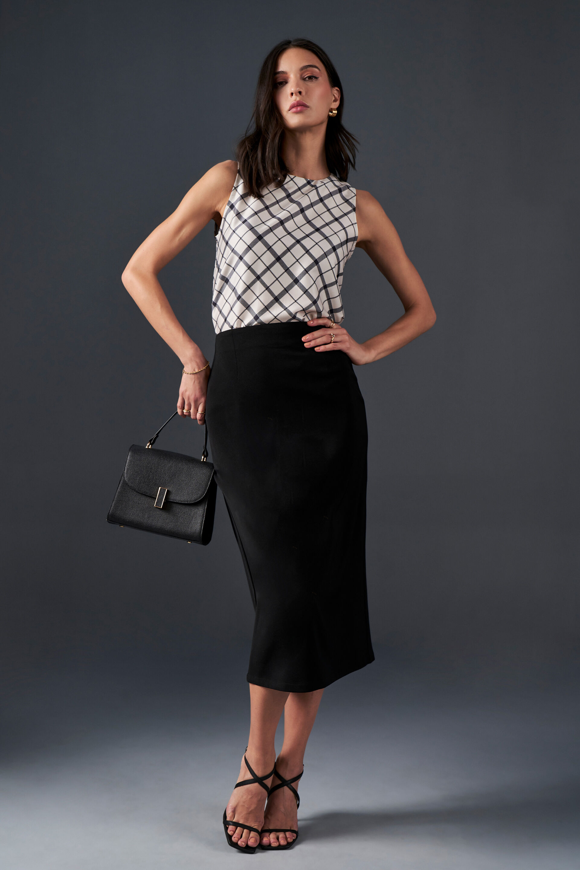 Checkmate Satin Top, White, image 2