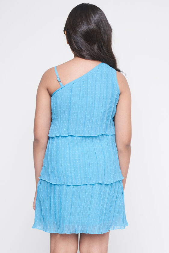 Aqua Solid Flared Dress, Aqua, image 8