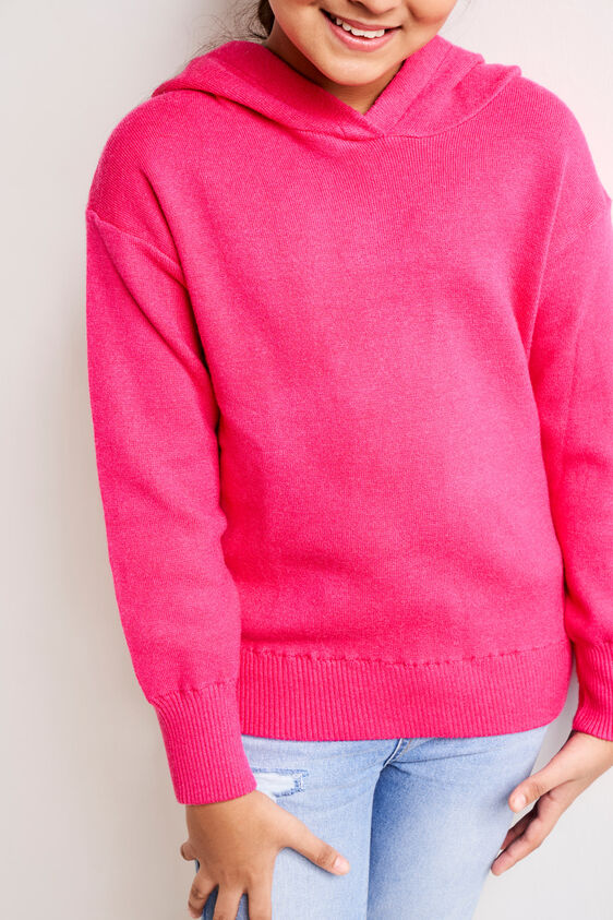 Hot Pink Solid Straight Sweatshirt, Hot Pink, image 6