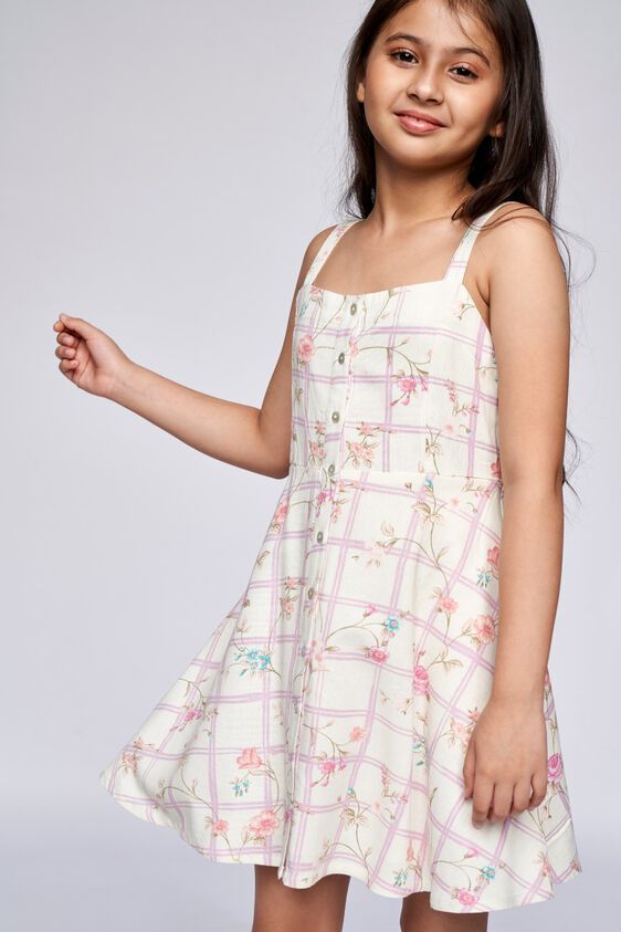 3 - White Floral Flared Dress, image 3