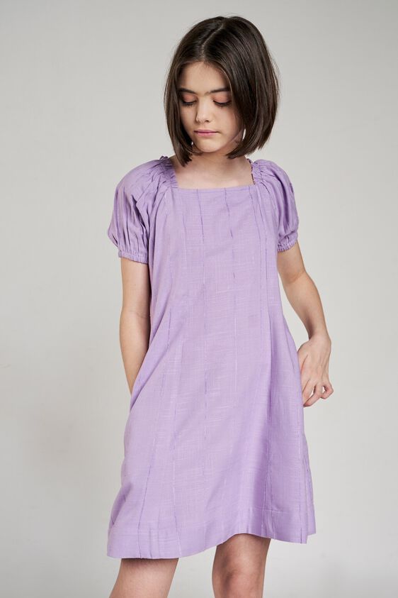 6 - Lilac Self Design Fit And Flare Dress, image 6
