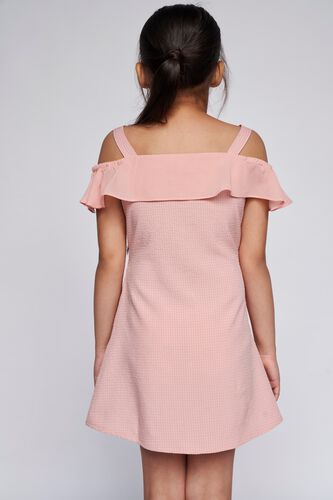 5 - Pink Self Design Flared Dress, image 5