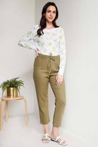 White Floral Knitted Top, White, image 3