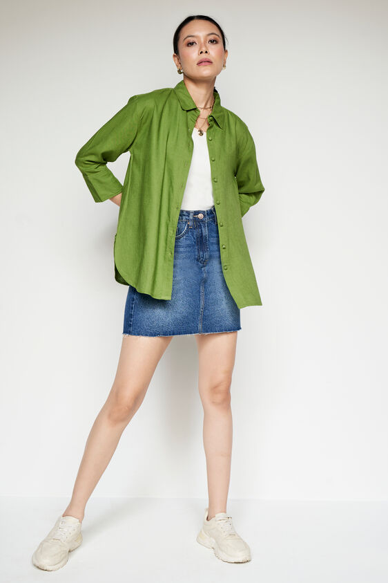 Straight Denim Skirt, Midnight Blue, image 2