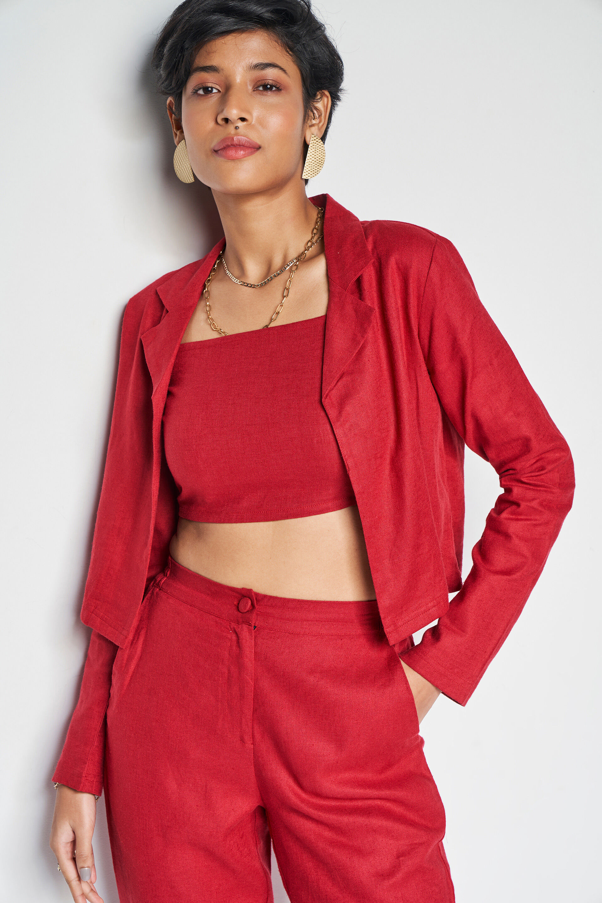 Ruby Solid Co-ords Set, Red, image 6