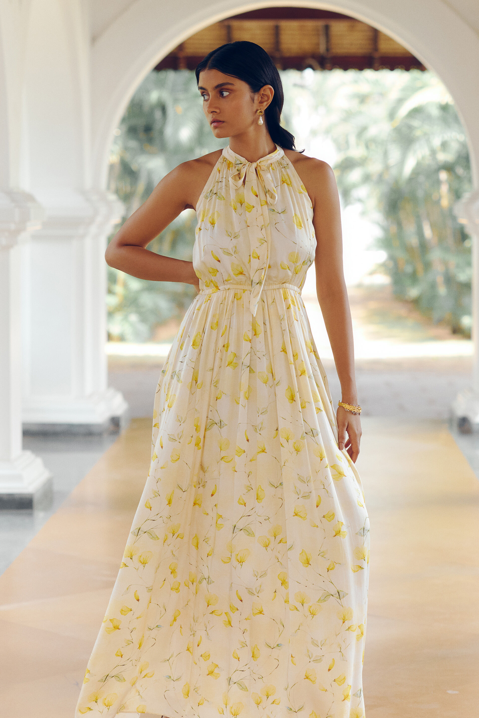 Yellow Bloom Maxi Dress, Yellow, image 2