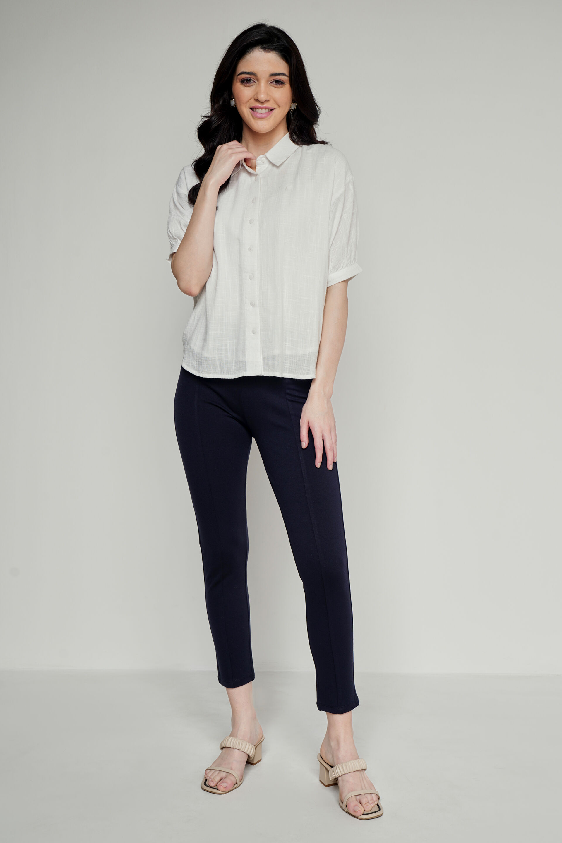 Navy Solid Straight Bottom, Navy Blue, image 2