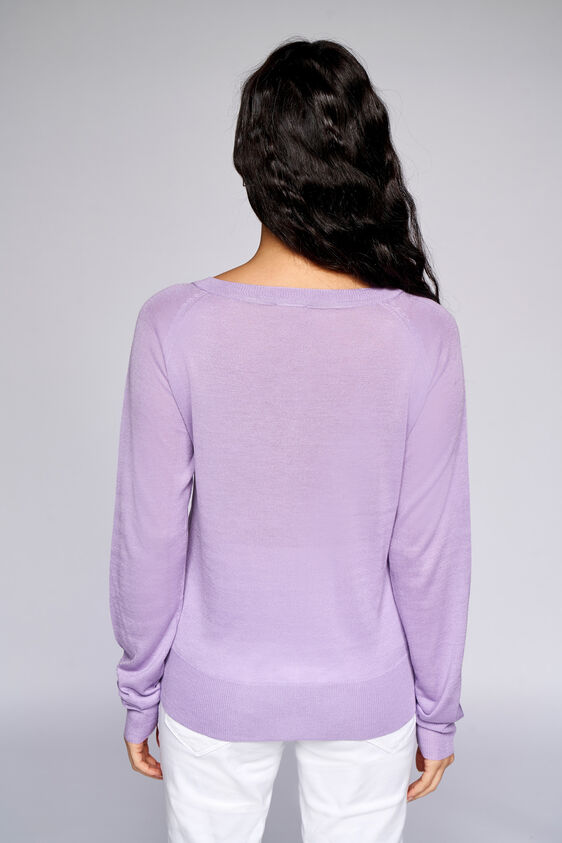 Light Pink Solid Straight Top, Lilac, image 5