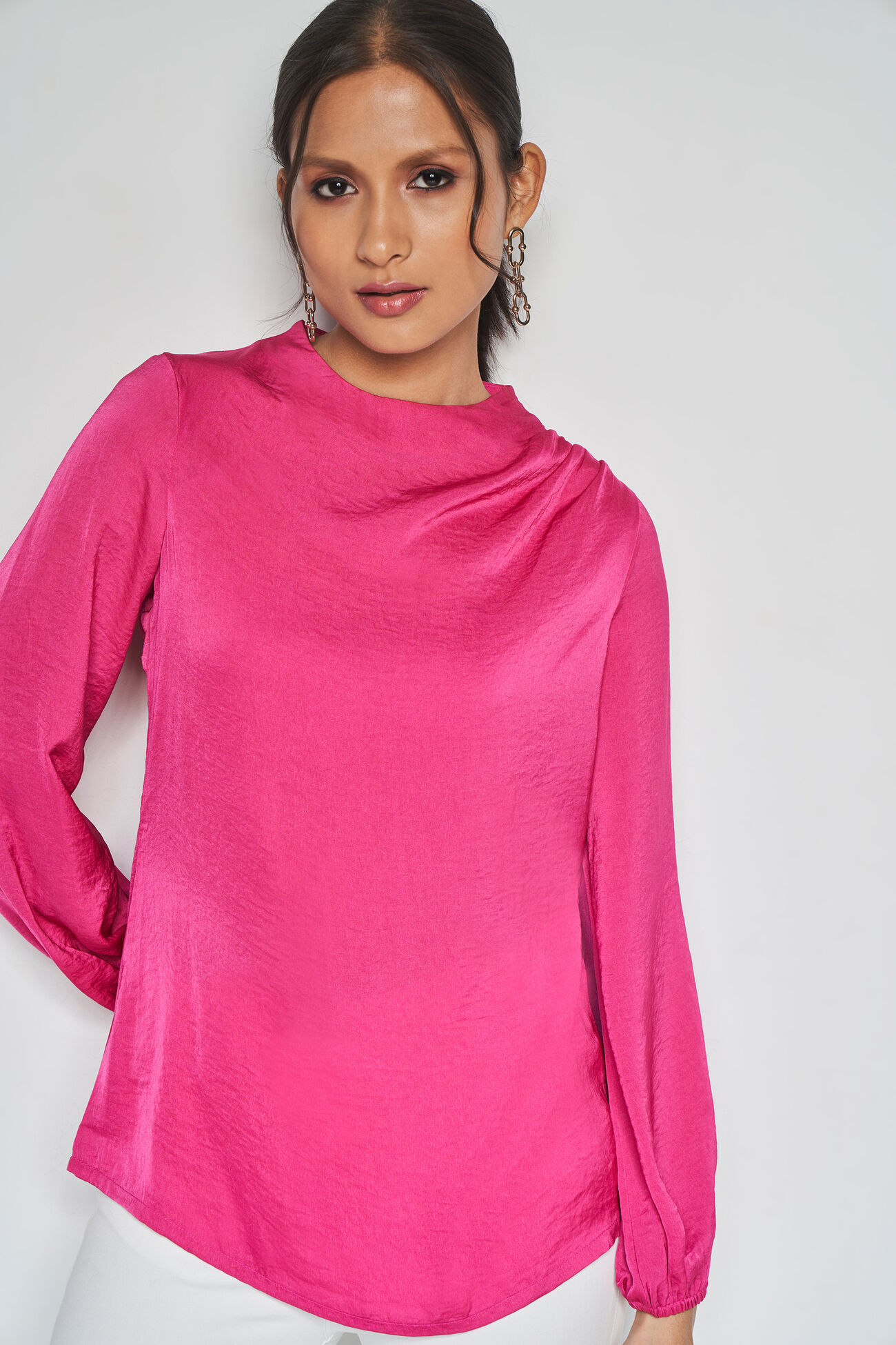 Shania Solid Top, Hot Pink, image 3