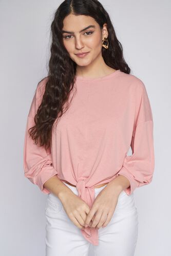 2 - Pink Solid Flared Top, image 2