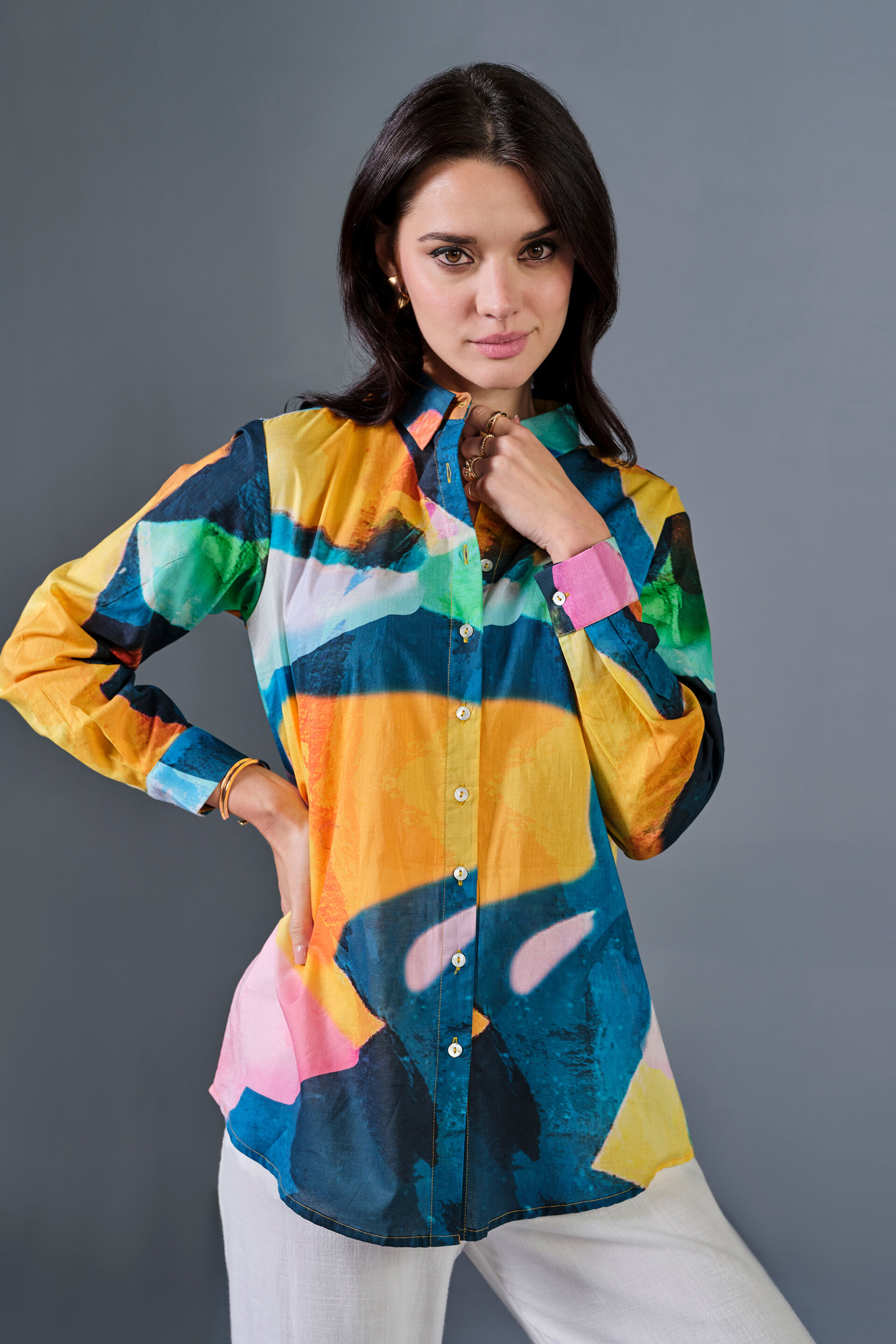 Palette Pop Cotton Shirt, Multi Color, image 4