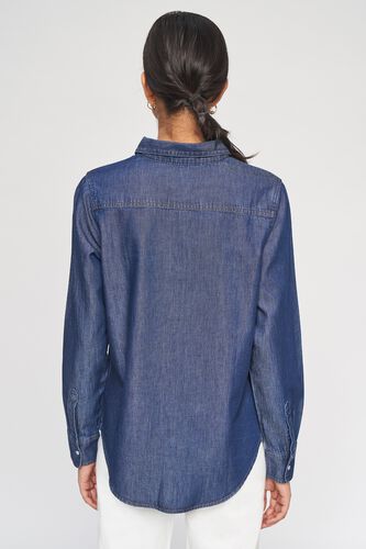 5 - Dark Blue Self Design A-Line Top, image 5