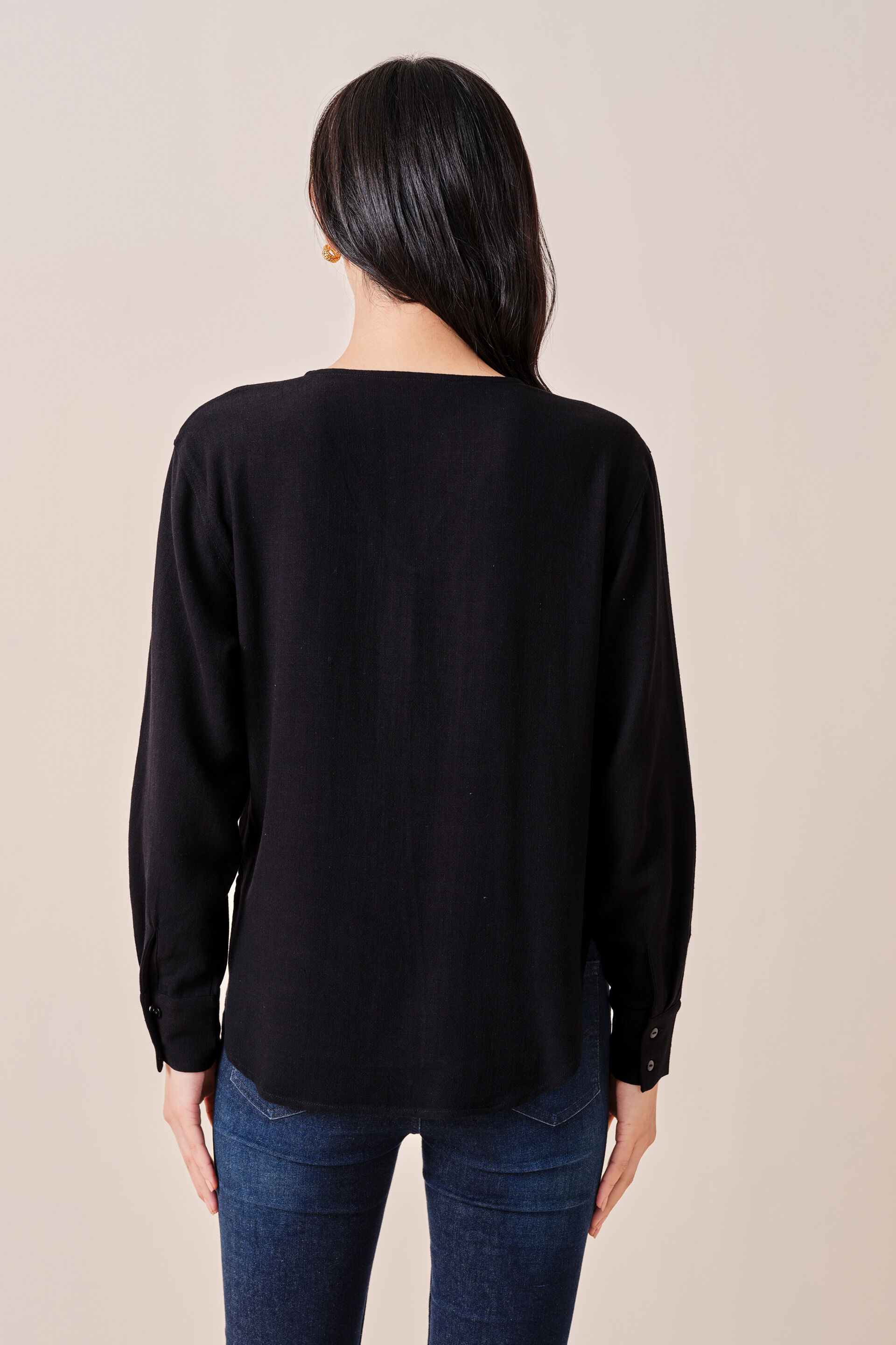 Reyna Rayon-blend Top, Black, image 6