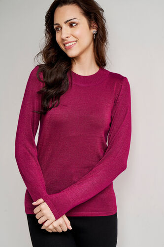 Wine Self Design Straight Top, Wine, image 4